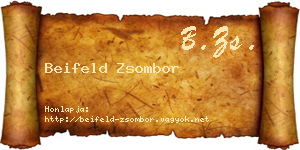 Beifeld Zsombor névjegykártya